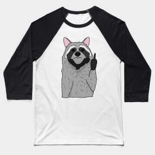 Grumpy Racoon Holding Middle finger funny gift Baseball T-Shirt